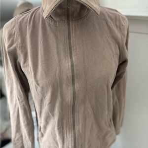 Eileen Fisher Taupe Zip-Up Jacket